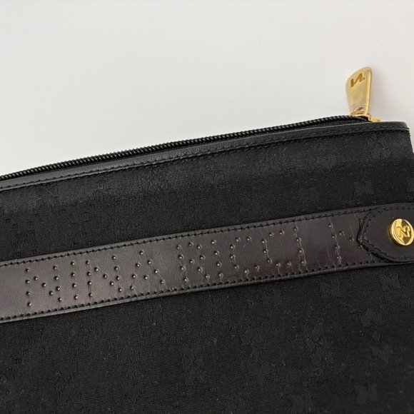 Nina Ricci Vintage Black Canvas Crossbody Purse with Leather Accents/Strap - Picture 8 of 11